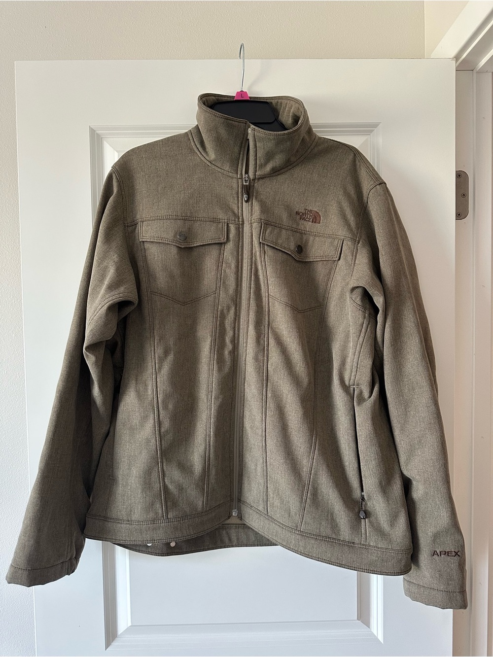 The North Face Apex Women's Brown Mid-Length Jacket XL Full Zip Logo